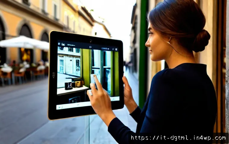 Home 15 디지털 광고에서의 고객 맞춤형 메시지 전달 - Photorealistic modern Italian boutique owner in Milan viewing a personalized digital advertisement o...